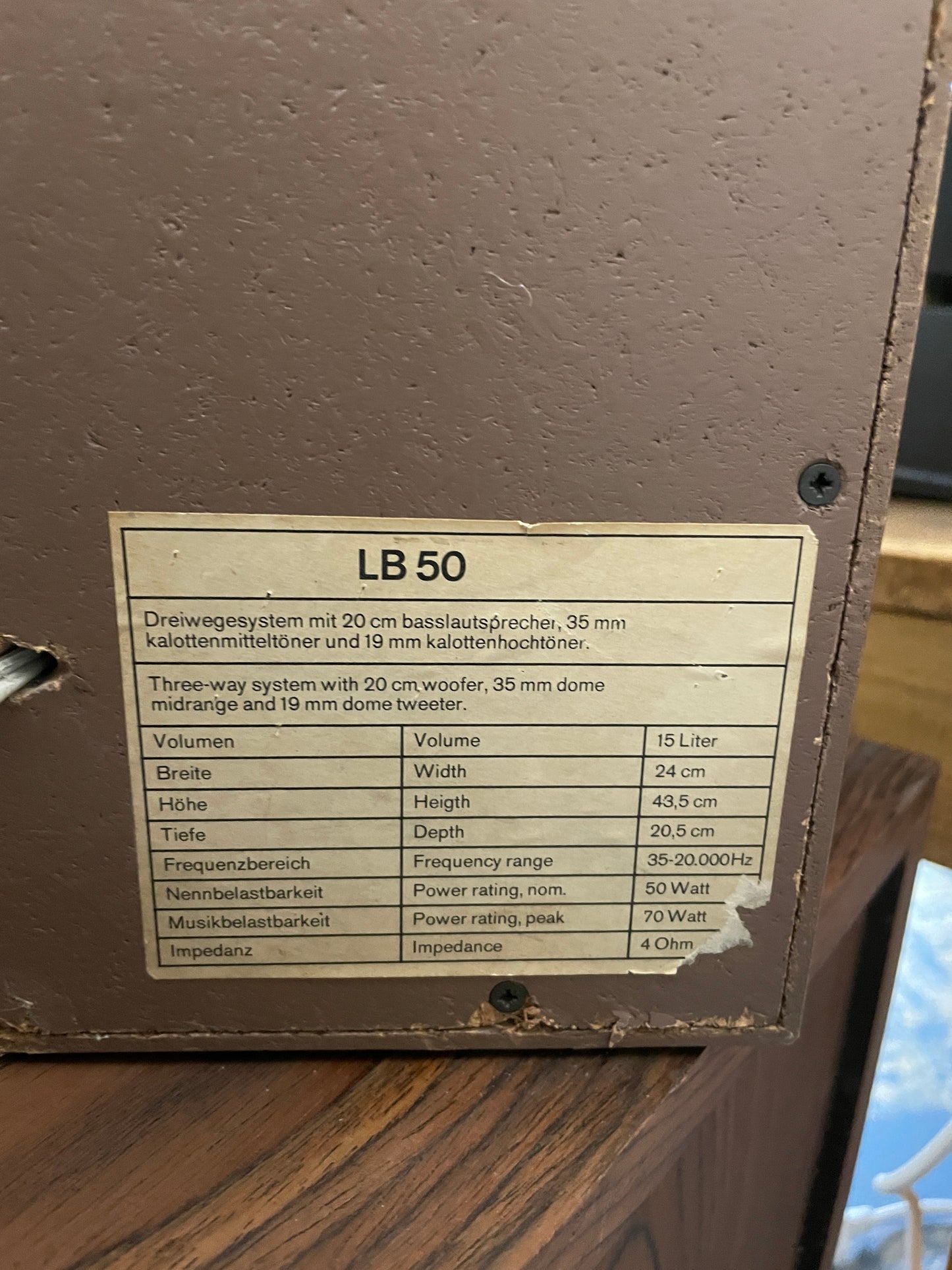 LB Lautsprecher und Beschallungstechnik - Model LB 50