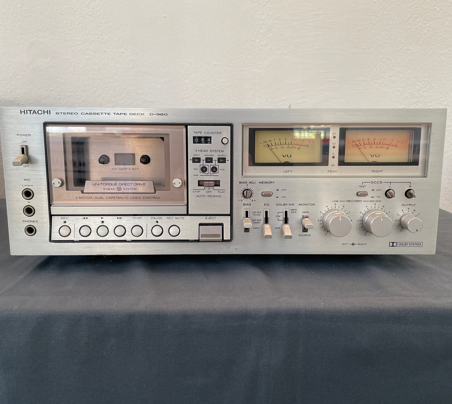 1979 Rare Hitachi D-980 3-Head Stereo Cassette Tape Deck