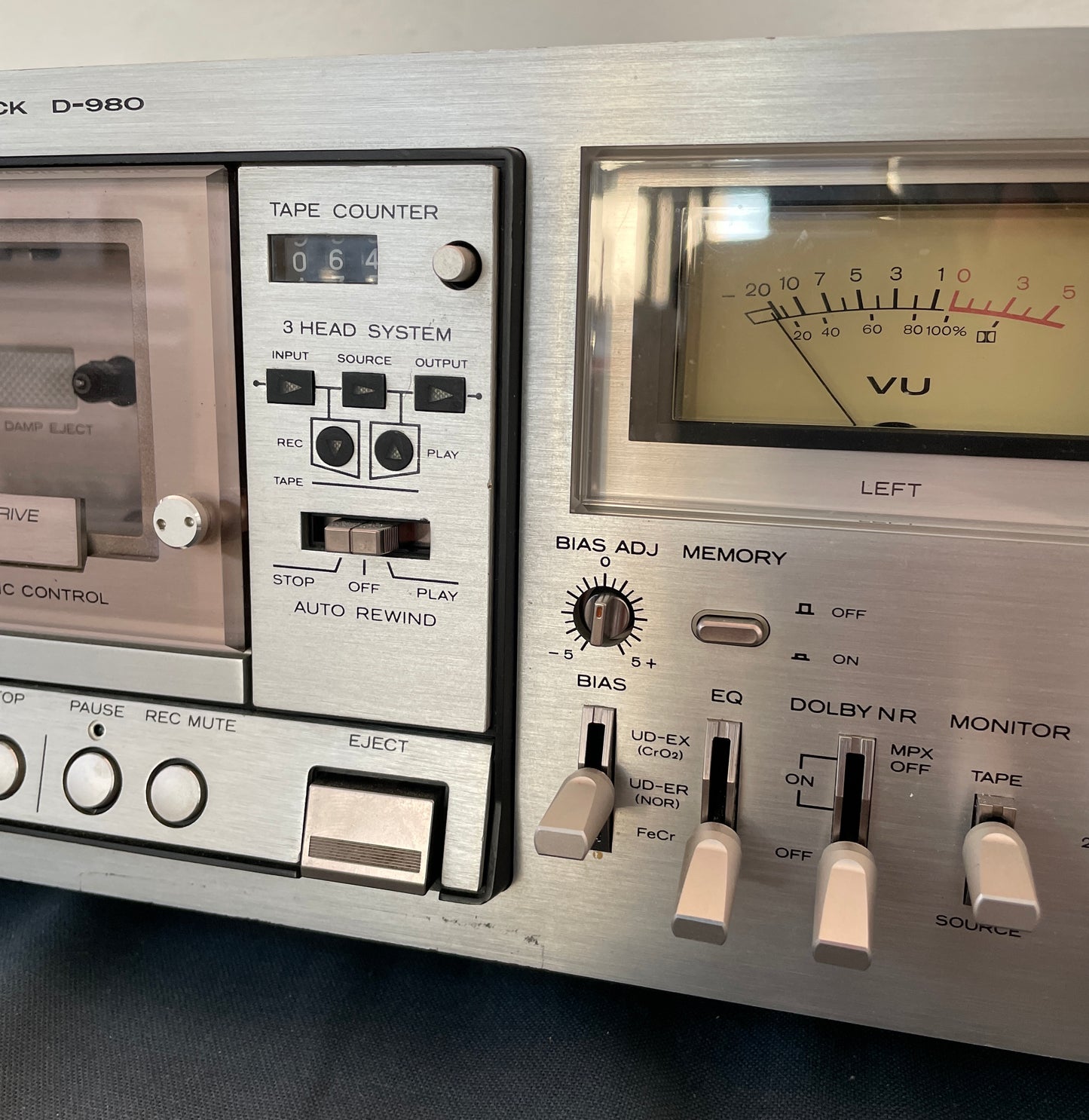 1979 Rare Hitachi D-980 3-Head Stereo Cassette Tape Deck