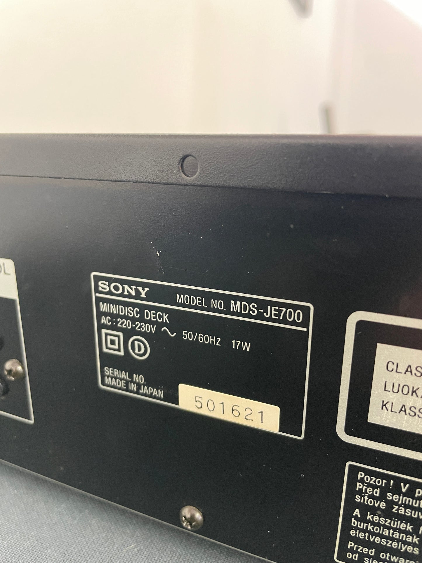1996 Sony MiniDisc Player MDS-JE700