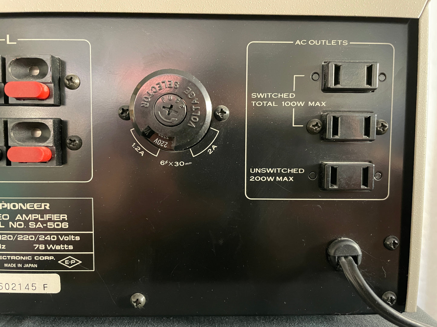 1977 Pioneer SA 506 Amplifier - Japan
